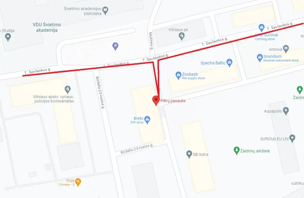 Kaip nuvykti į Filtrų pasaulis