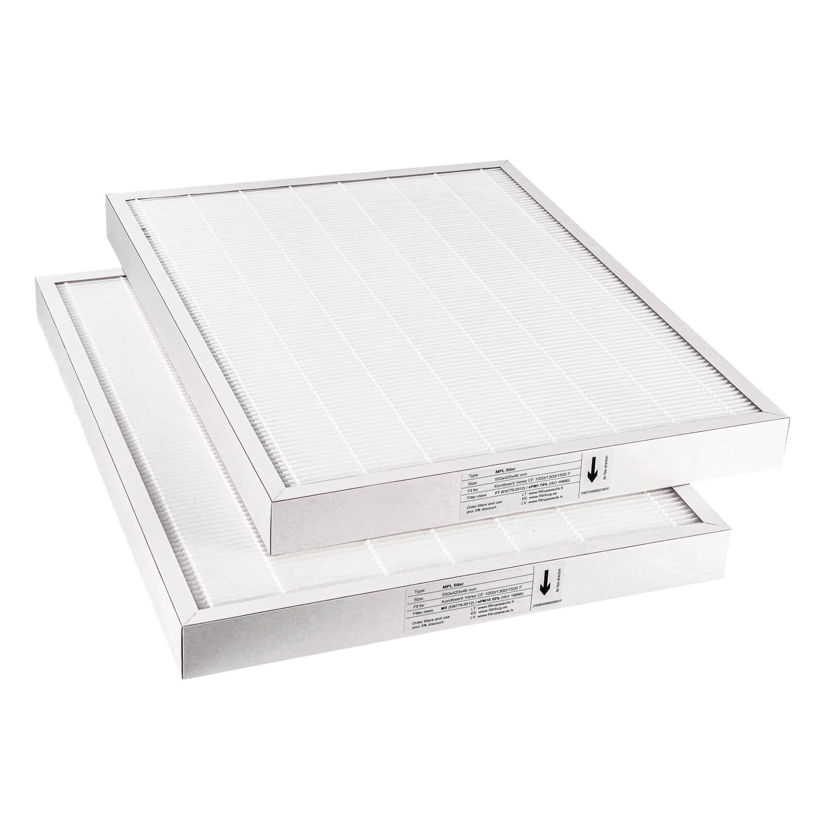 "Komfovent Verso CF 1000/1300/1500 F" filtrų rinkinys M5+F7 (firminis)