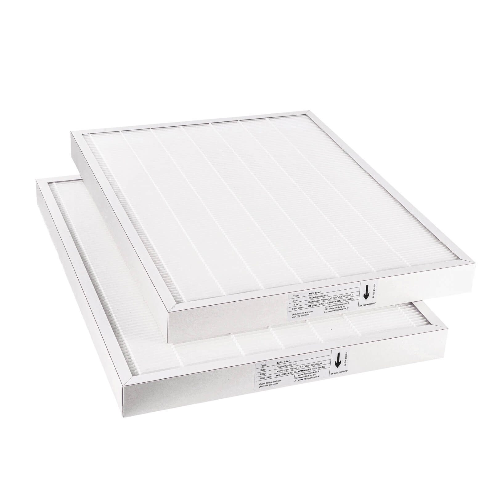 "Komfovent Verso CF 1000/1300/1500 F" filtrų rinkinys M5+M5 (firminis)