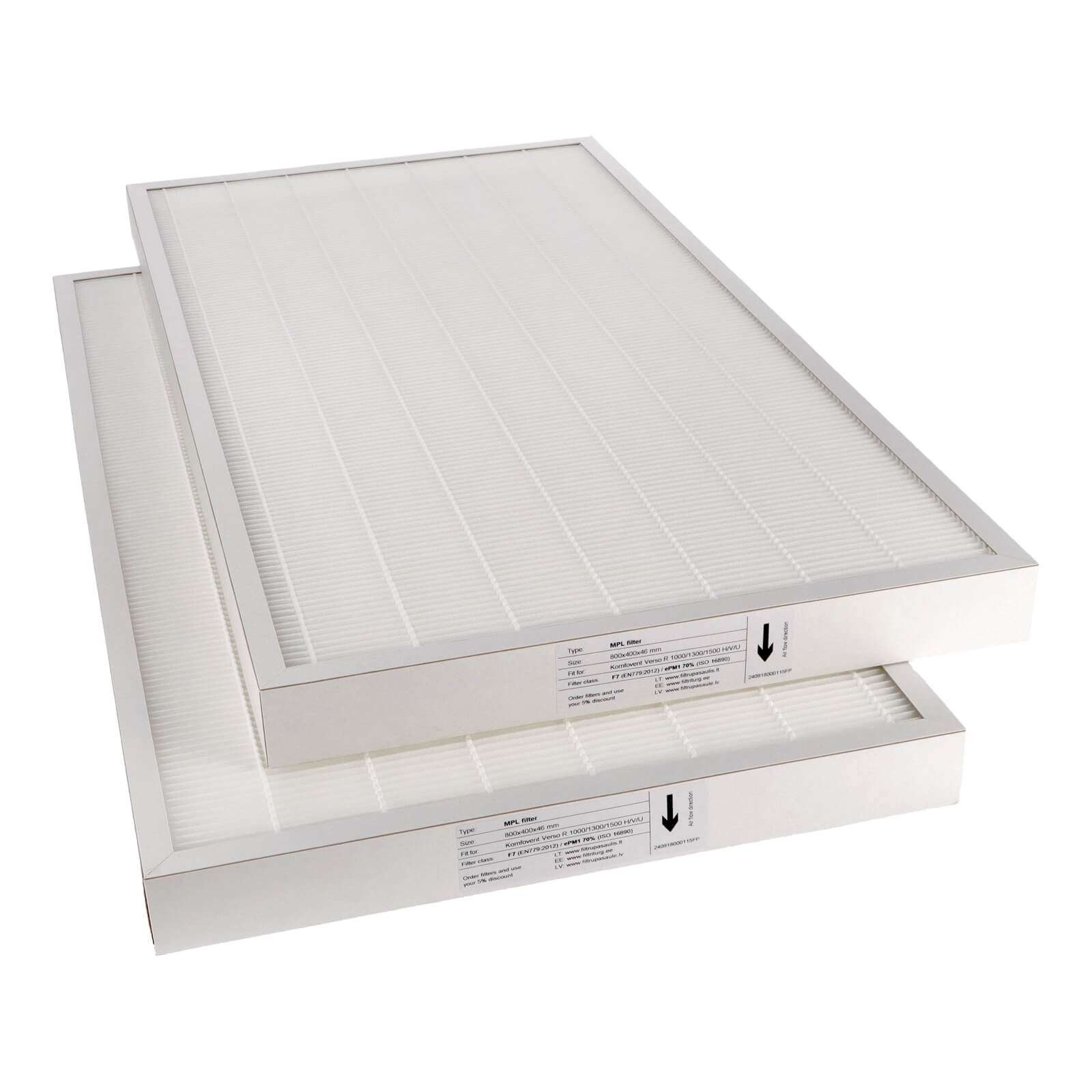 "Komfovent Verso CF 1000/1300/1700/2300 H/V/U" filtrų rinkinys M5+F7 (firminis)