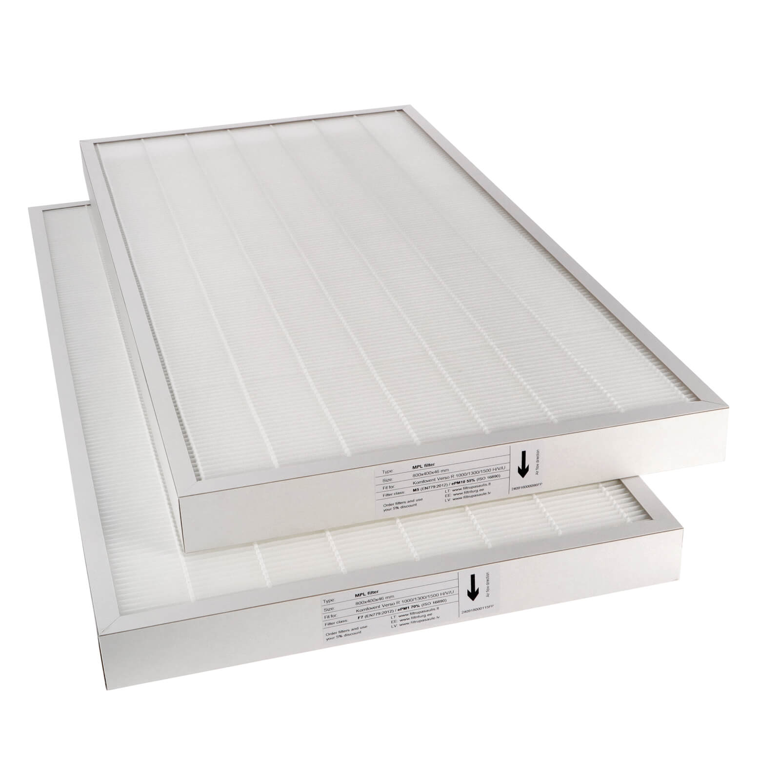 "Komfovent Verso CF 1000/1300/1700/2300 H/V/U filtrų rinkinys M5+M5 (namų gamybos prekės ženklas)