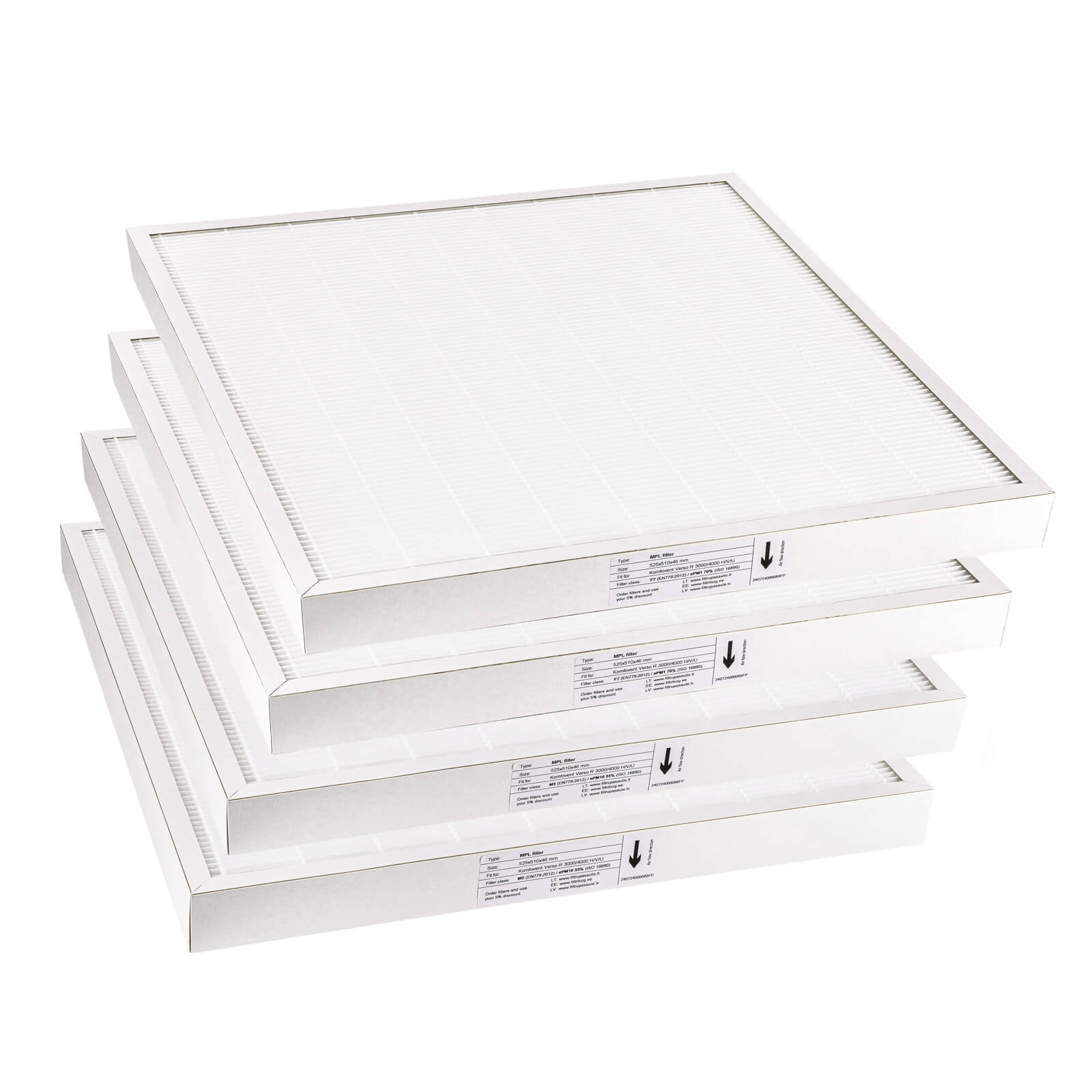 "Komfovent Verso R 3000/4000 H/V/U filtrų rinkinys M5+M5+F7+F7 (firminis)