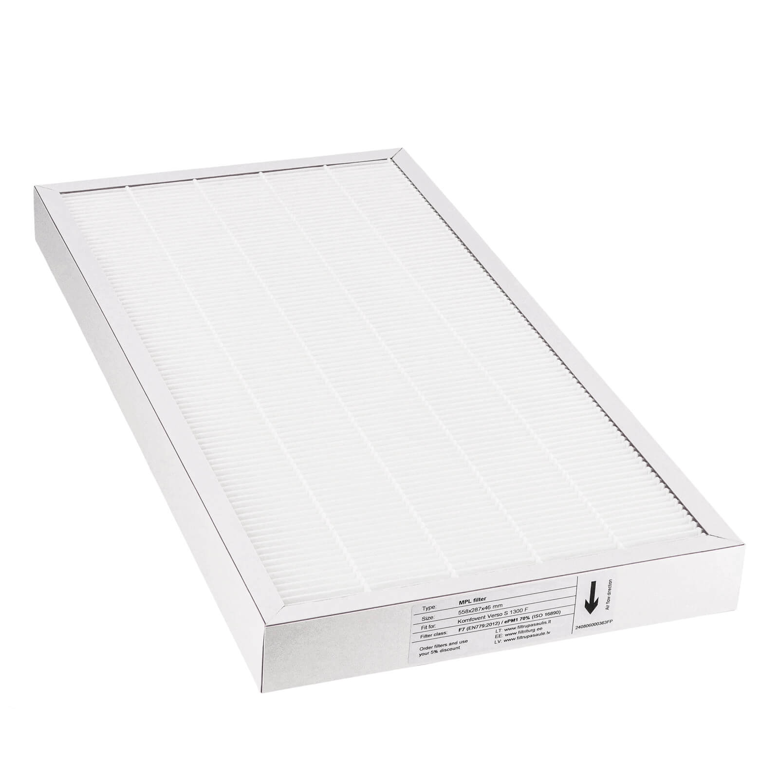 "Komfovent Verso S 1300 F" filtras F7 (firminis)